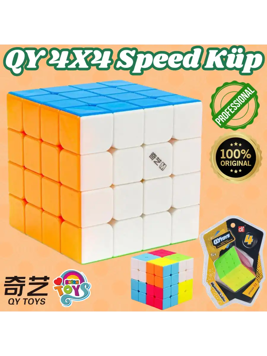 Orijinal Lüx QY 4x4 Speed Küp - QiYi 4x4 Küp - Akıl Küpü - Orjinal QY Speed Küp - Zeka Küpü