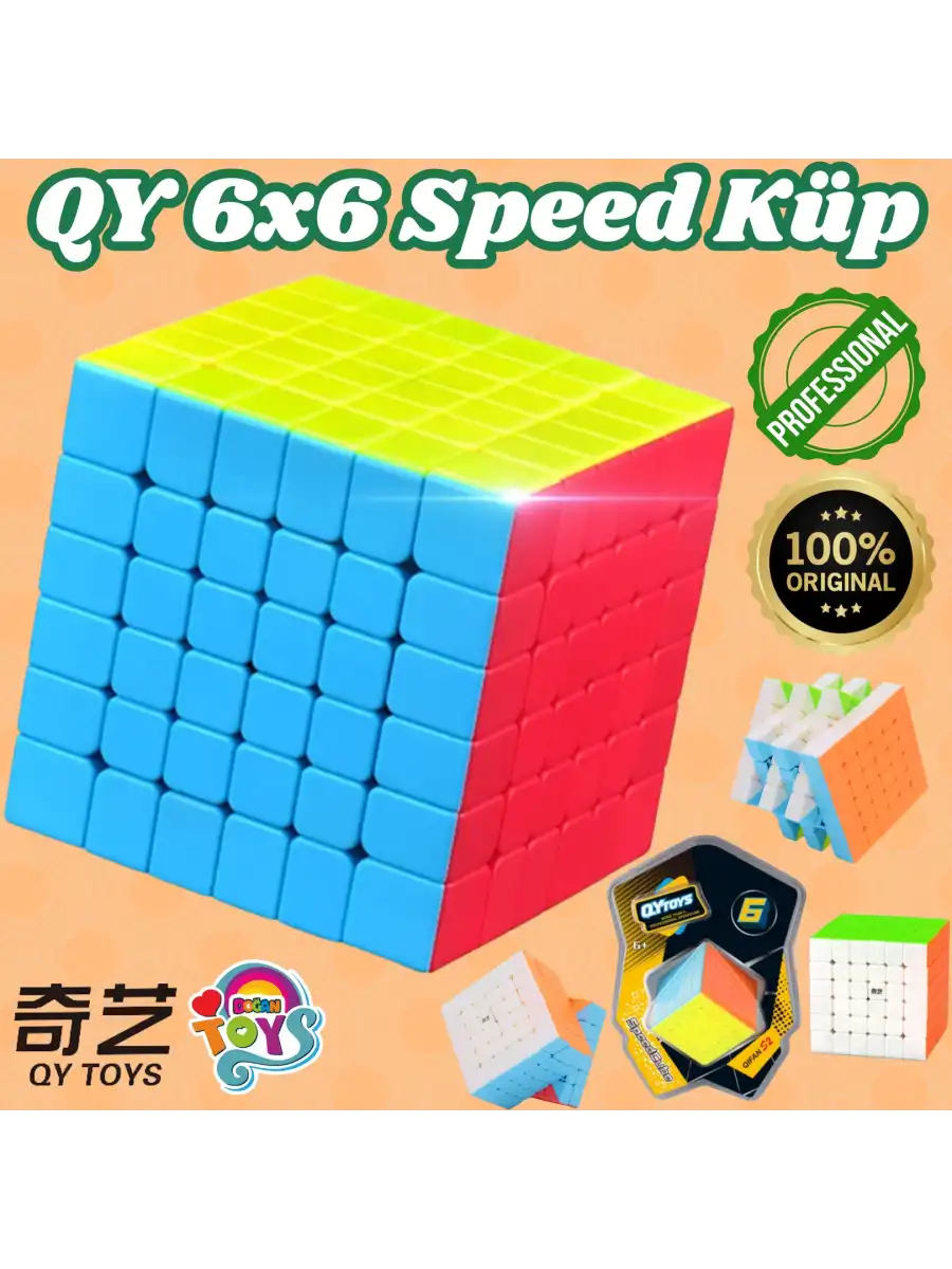 Orijinal Lüx QY 6x6 Speed Küp - QiYi 6x6 Küp - Akıl Küpü - Orjinal QY Speed Küp - Zeka Küpü