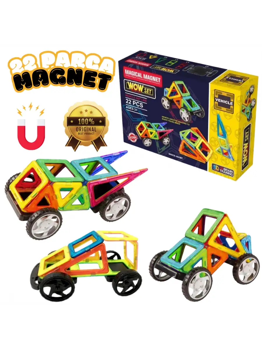 Orijinal Magical Magnet 22 Parça Manyetik Lego - Magnetic Magical Magnet - Mıknatıslı Lego - Mıknatıs Lego