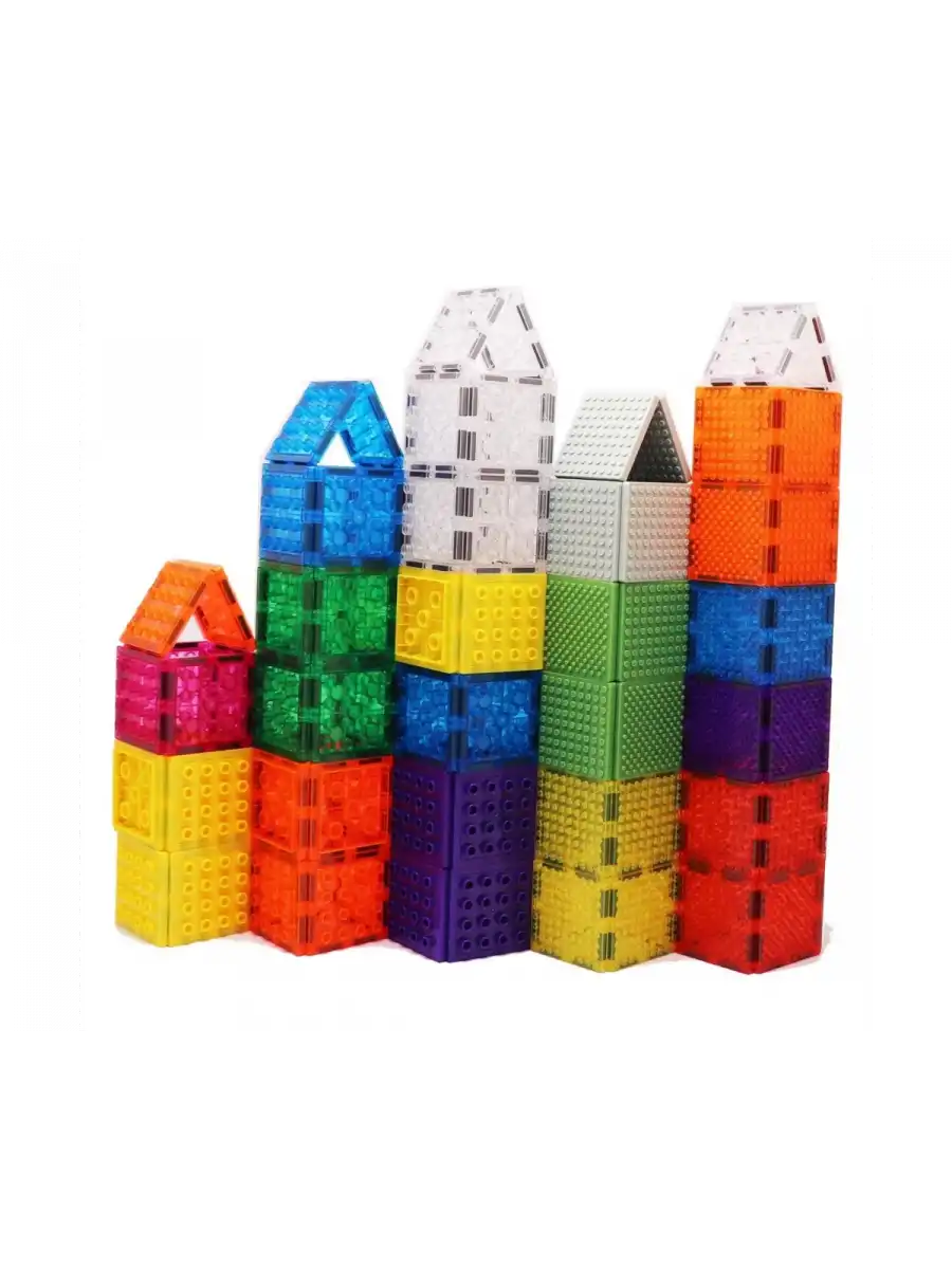 Orijinal Magnescape Magnetic Tiles 40 Parça - Magnetic Magical Magnet - Mıknatıslı Lego Magnescape