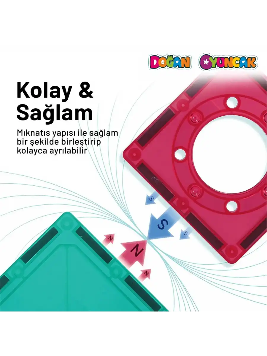 Orijinal Magnetic Tiles 71 Parça Manyetik Lego - Magnetic Magical Magnet - Mıknatıslı Lego