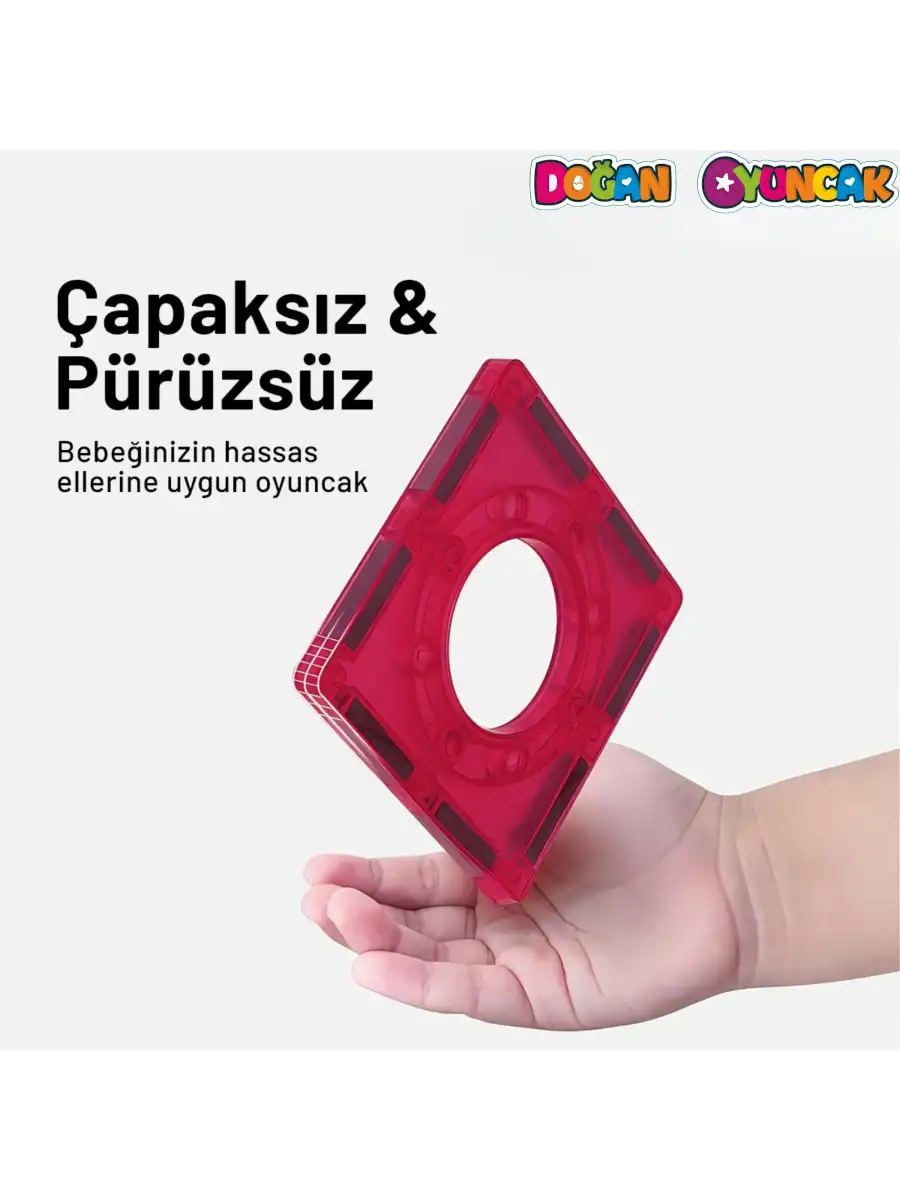 Orijinal Magnetic Tiles 50 Parça Manyetik Lego - Magnetic Magical Magnet - Mıknatıslı Lego