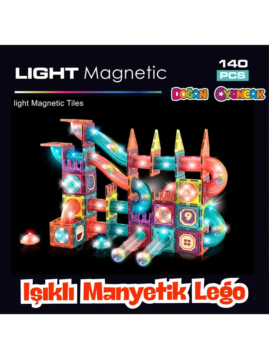Orijinal Magnetic Tiles Star Diamond Light Version 108 Parça Işıklı Manyetik Lego - Mıknatıslı Lego Ledli Magnetic Işıklı Magnet