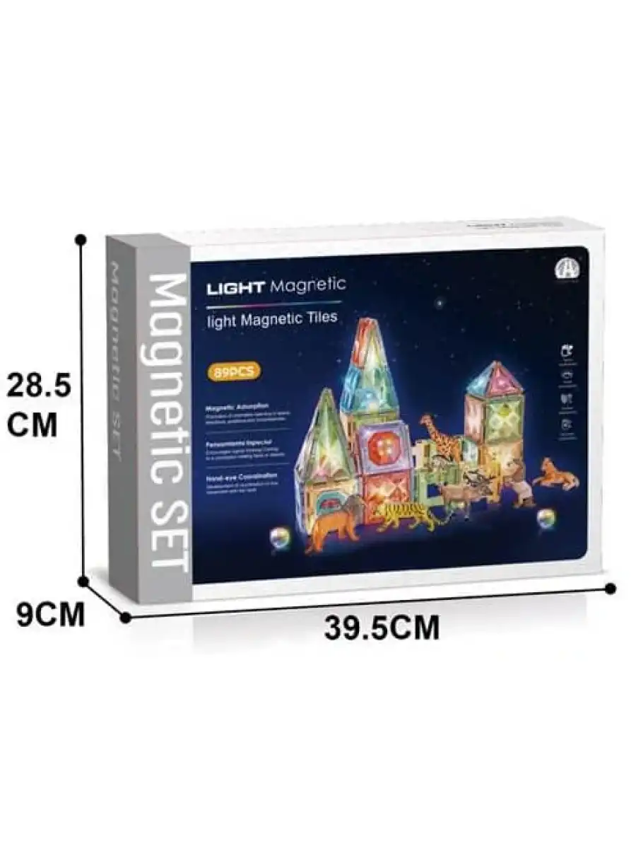Orijinal Magnetic Tiles Star Diamond Light Version 89 Parça Işıklı Manyetik Lego - Mıknatıslı Lego Ledli Magnetic Işıklı Magnet