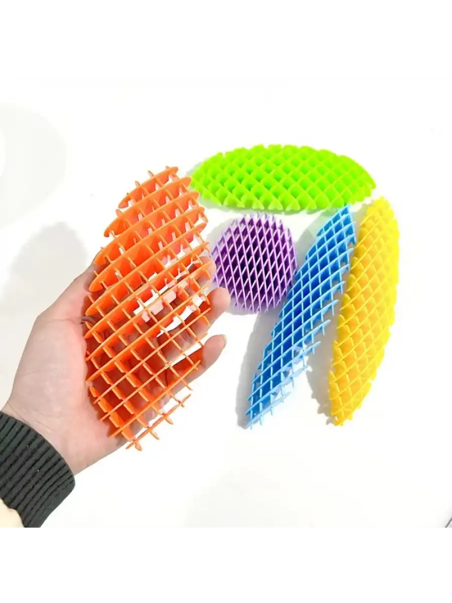 Orijinal Morf Flexi Fidget Stres Oyuncağı Worm fidget Stres Giderici Solucan Stres Yay - Gökkuşağı