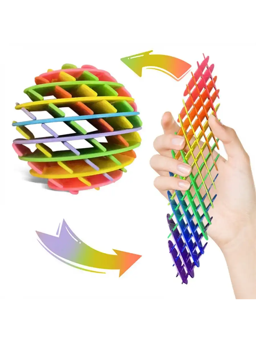 Orijinal Morf Flexi Fidget Stres Oyuncağı Worm fidget Stres Giderici Solucan Stres Yay - Gökkuşağı