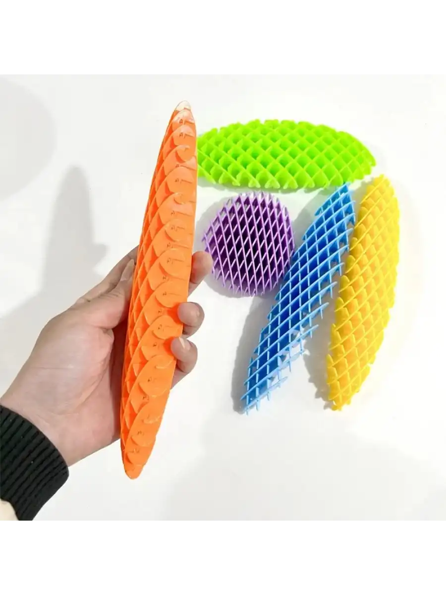 Orijinal Morf Flexi Fidget Stres Oyuncağı Worm fidget Stres Giderici Solucan Stres Yay - Gökkuşağı
