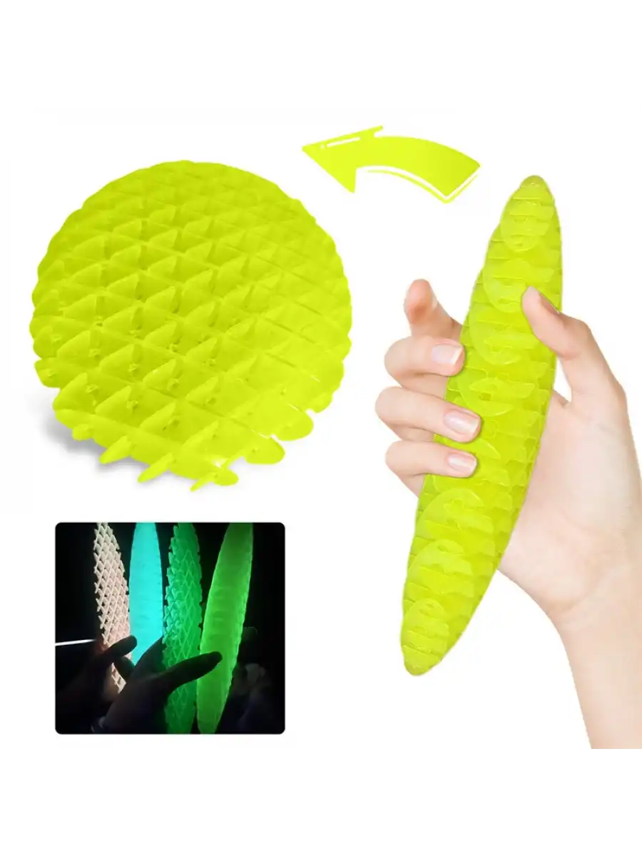 Orijinal Morf Flexi Fidget Stres Oyuncağı Worm fidget Stres Giderici Solucan Stres Yay - Sarı