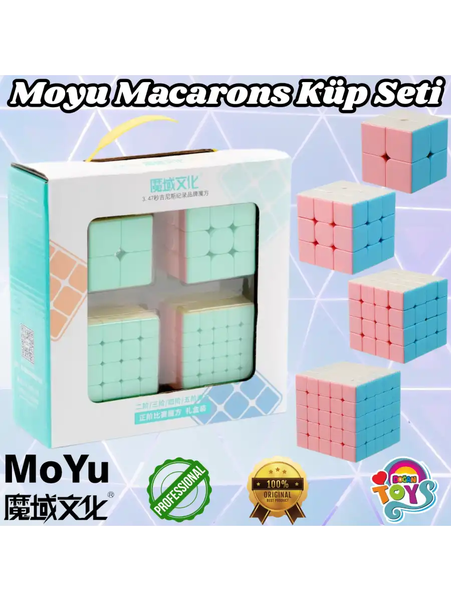 Orijinal MoYu Macarons 2x2 3x3 4x4 5x5 Küpü Seti - Moyu Speed Cube - Moyu Zeka Küpü - Zeka Küpü - Rubik Küp
