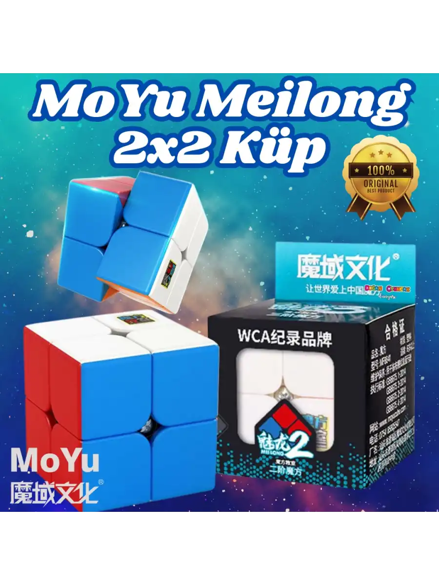 Orijinal MoYu Meilong 2x2 Küp - Moyu Speed Cube - Moyu 2x2 Zeka Küpü - Zeka Küpü - Rubik Küp