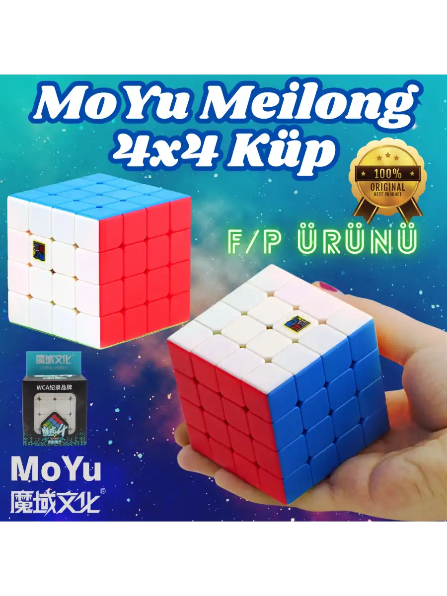Orijinal MoYu Meilong 4x4 Küp - Moyu Speed Cube - Moyu 4x4 Zeka Küpü - Zeka Küpü - Rubik Küp