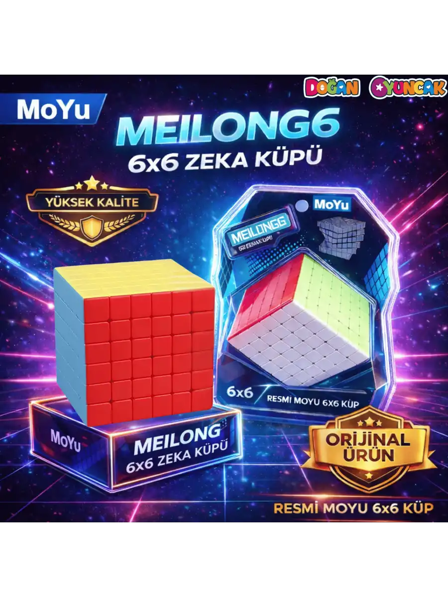 Orijinal MoYu Meilong 6x6 Küp - Moyu Speed Cube - Moyu 6x6 Zeka Küpü - Zeka Küpü - Rubik Küp