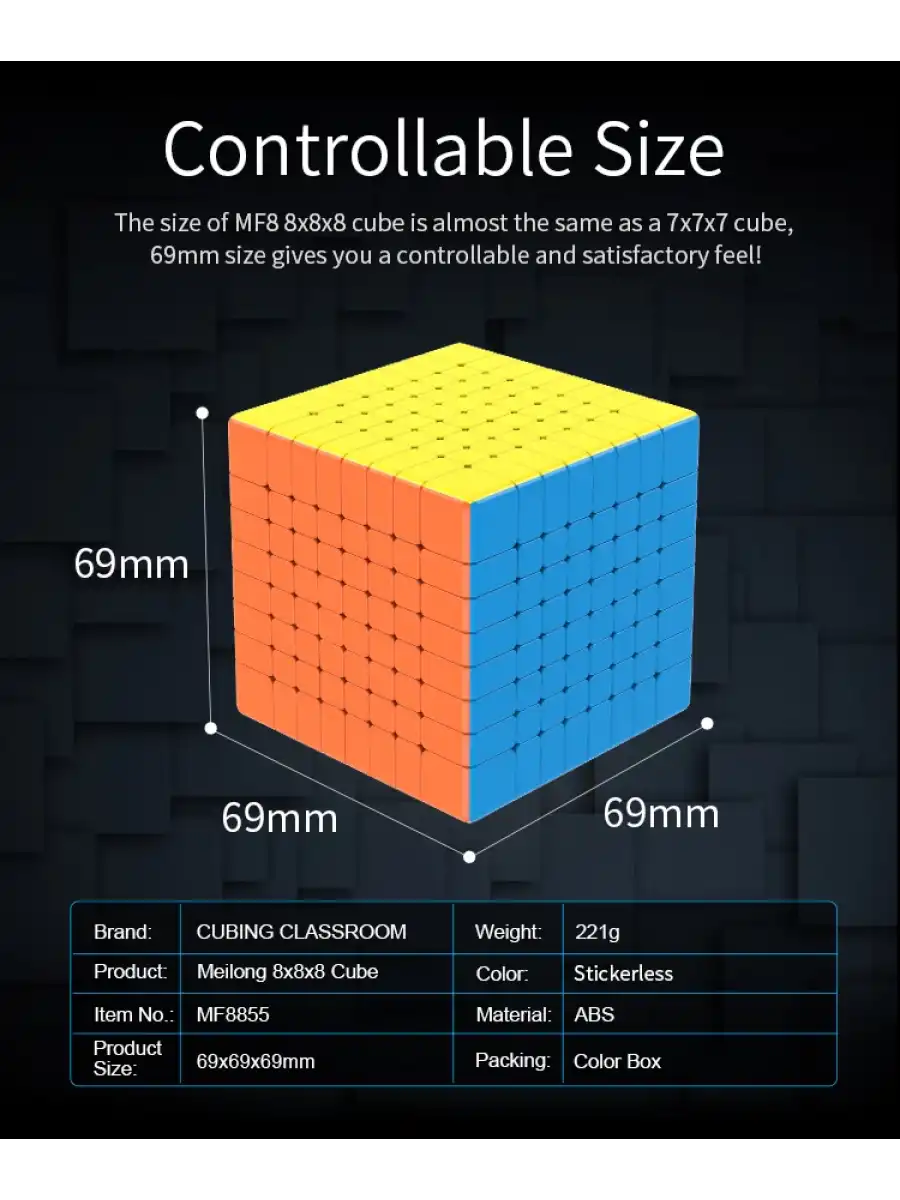 Orijinal MoYu Meilong 8x8 Küp - Moyu Speed Cube - Moyu 8x8 Zeka Küpü - Zeka Küpü - Rubik Küp