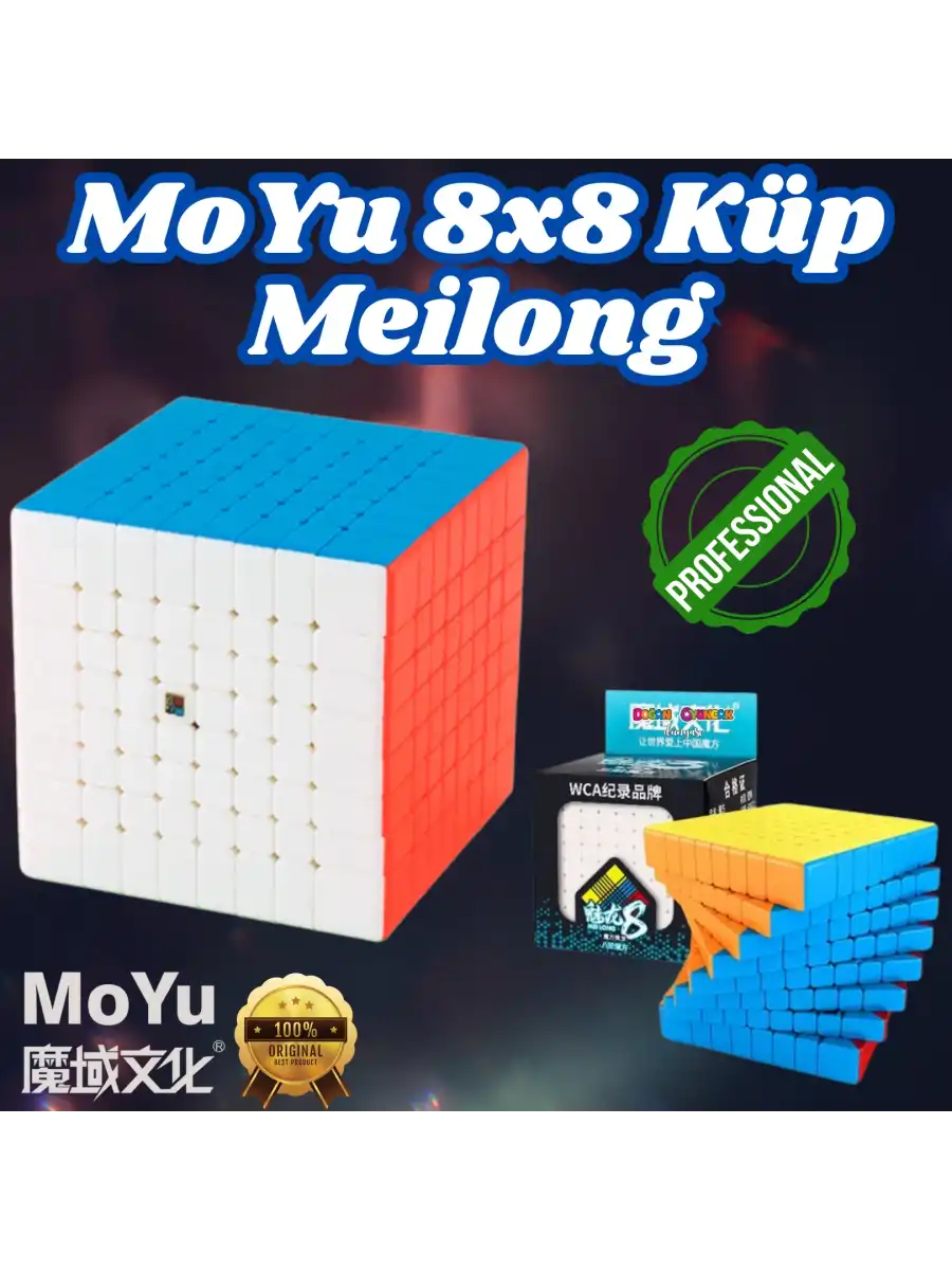 Orijinal MoYu Meilong 8x8 Küp - Moyu Speed Cube - Moyu 8x8 Zeka Küpü - Zeka Küpü - Rubik Küp