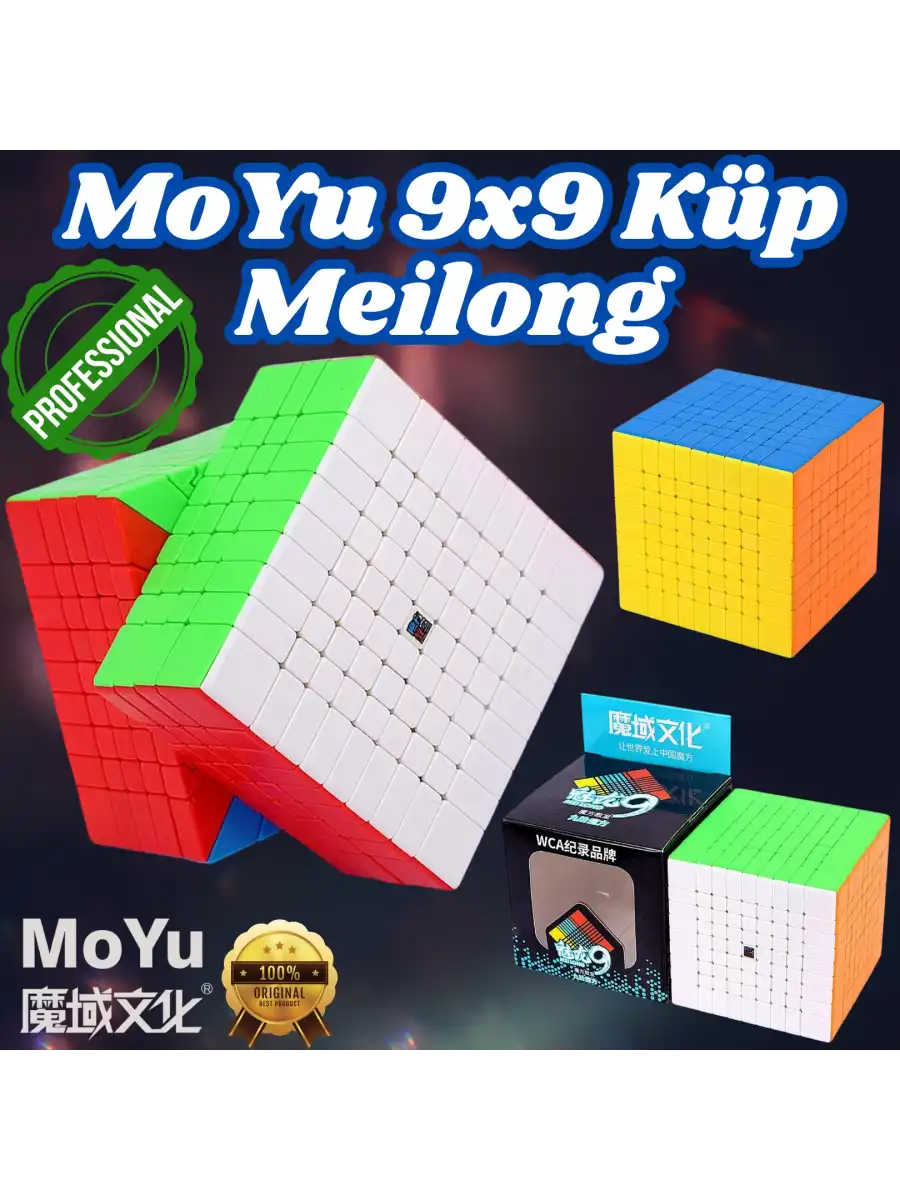 Orijinal MoYu Meilong 9x9 Küp - Moyu Speed Cube - Moyu 9x9 Zeka Küpü - Zeka Küpü - Rubik Küp