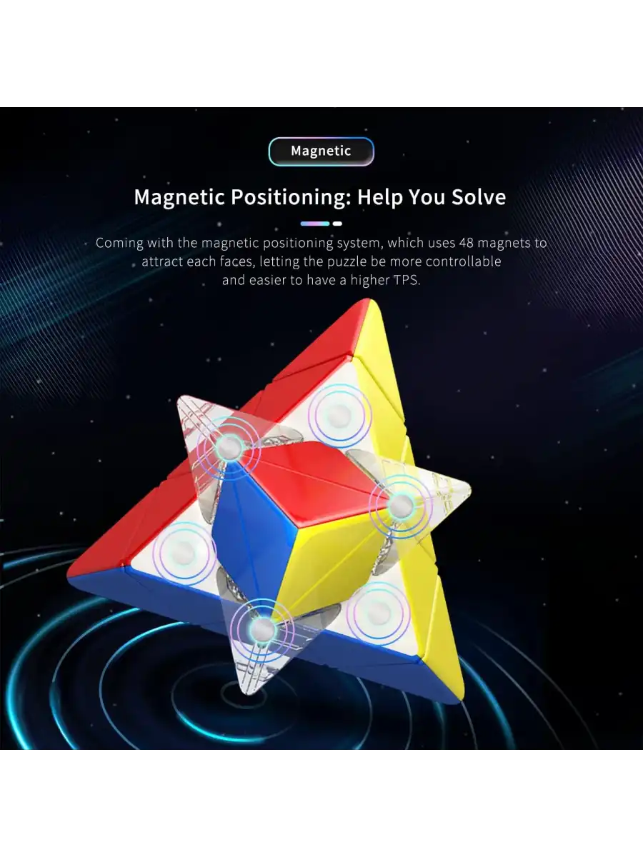 Orijinal MoYu Piramit RS Manyetik Çift Modülasyon Küp - Moyu Speed Cube - Moyu RS Piramit Zeka Küpü - Zeka Küpü - Magnetic Cube