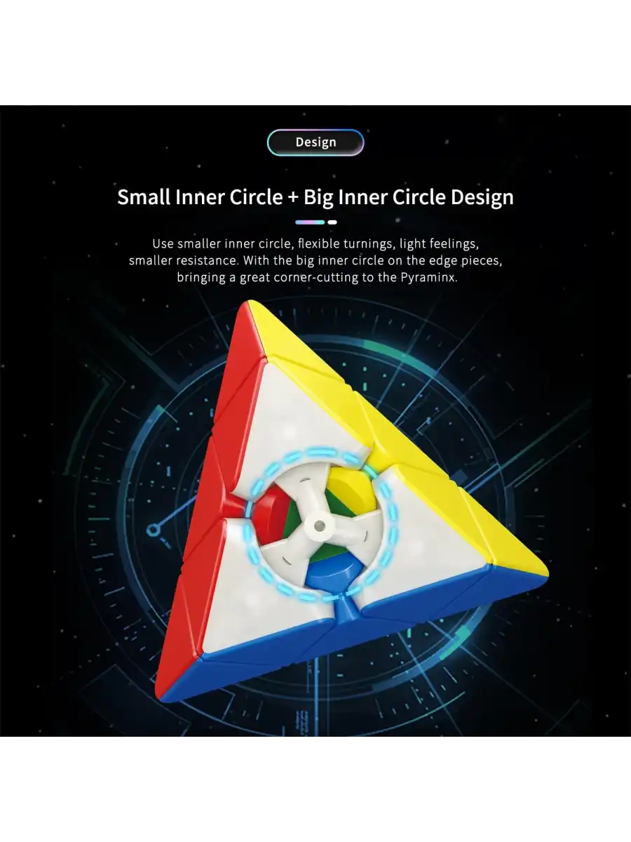 Orijinal MoYu Piramit RS Manyetik Çift Modülasyon Küp - Moyu Speed Cube - Moyu RS Piramit Zeka Küpü - Zeka Küpü - Magnetic Cube