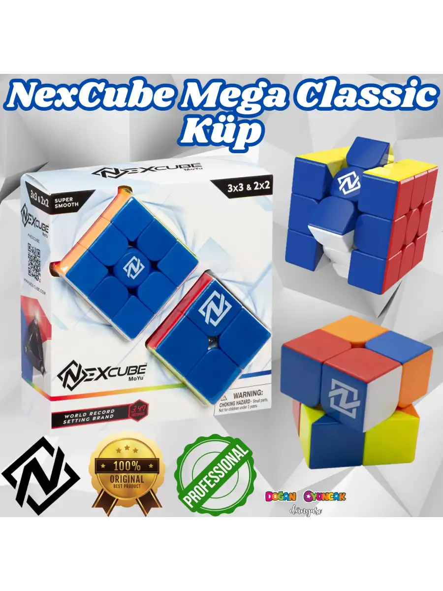 Orijinal NexCube 2x2 ve 3x3 Classic Küp - Nexcube Speed Cube - NexCube 2x2 ve 3x3 Classic Zeka Küpü - Zeka Küpü - Rubik Küp
