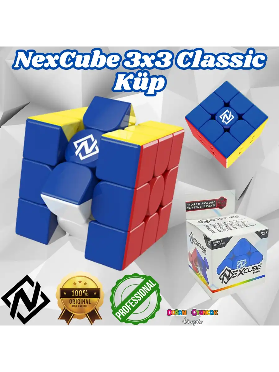 Orijinal NexCube 3x3 Classic Küp (Küçük Paket) - Nexcube Speed Cube - NexCube Classic 3x3 Zeka Küpü - Zeka Küpü - Rubik Küp