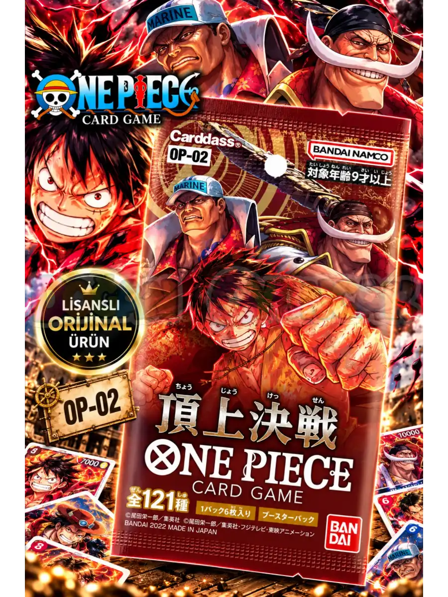 Orijinal One Piece Paramount War OP-02 - Lisanslı One Piece Kart Paketi