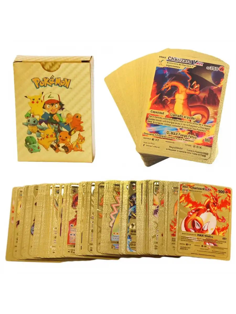 Orijinal Pokemon Kart Gold Serisi 55li Paket - Pokemon Oyun Kartları - Pikachu Koleksiyonluk Kartı