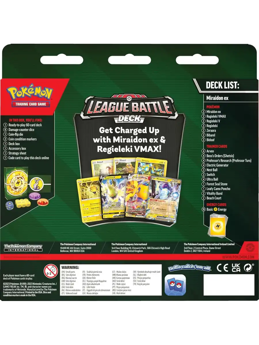 Orijinal Pokemon League Battle Deck Miraidon Ex Kartları - Pokemon Oyun Kartları - Pikachu Koleksiyonluk Kartı