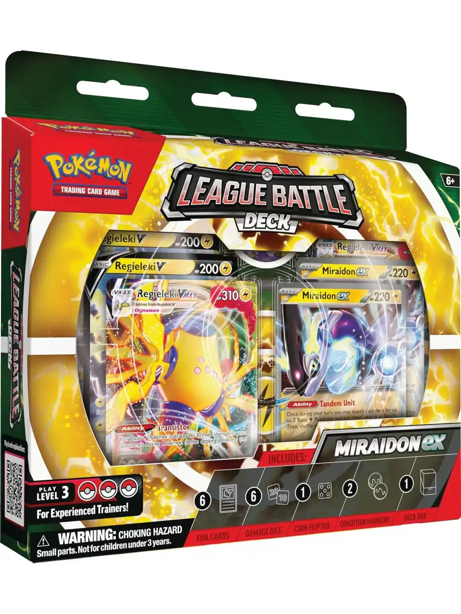 Orijinal Pokemon League Battle Deck Miraidon Ex Kartları - Pokemon Oyun Kartları - Pikachu Koleksiyonluk Kartı