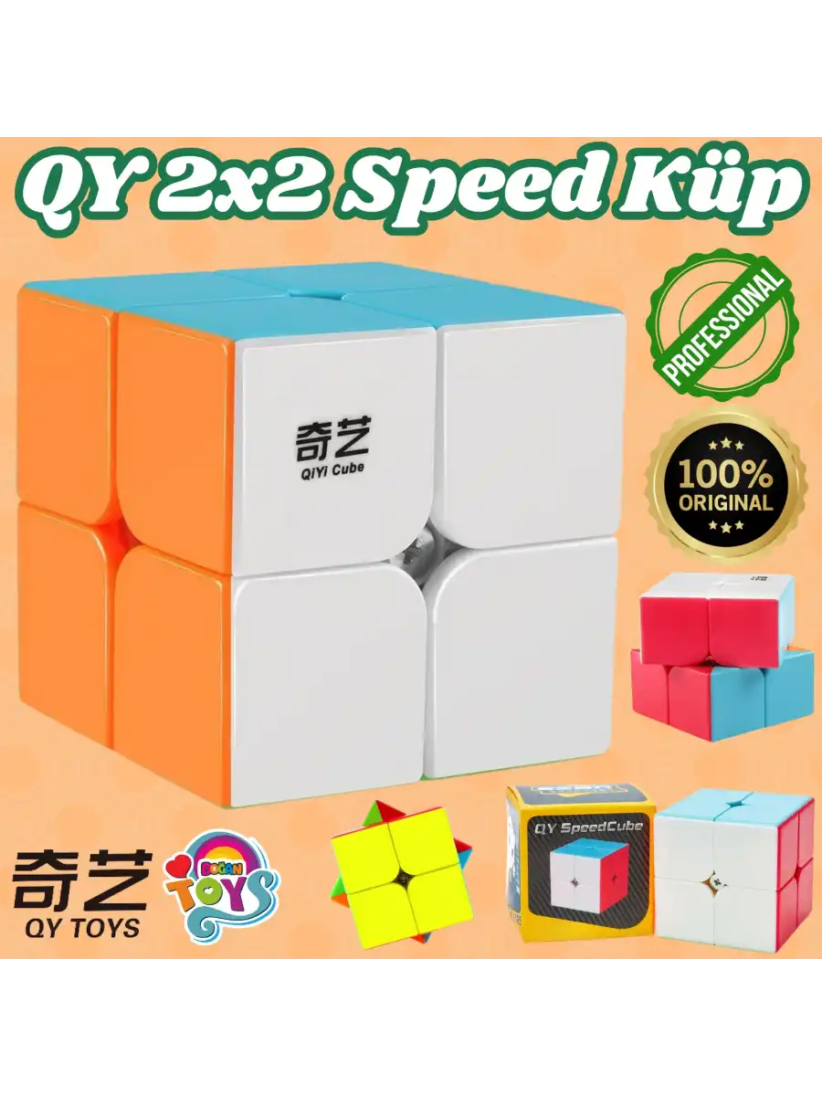 Orijinal QY 2x2 Speed Küp - QiYi 2x2 Küp - Akıl Küpü - Orjinal QY Speed Küp - Zeka Küpü