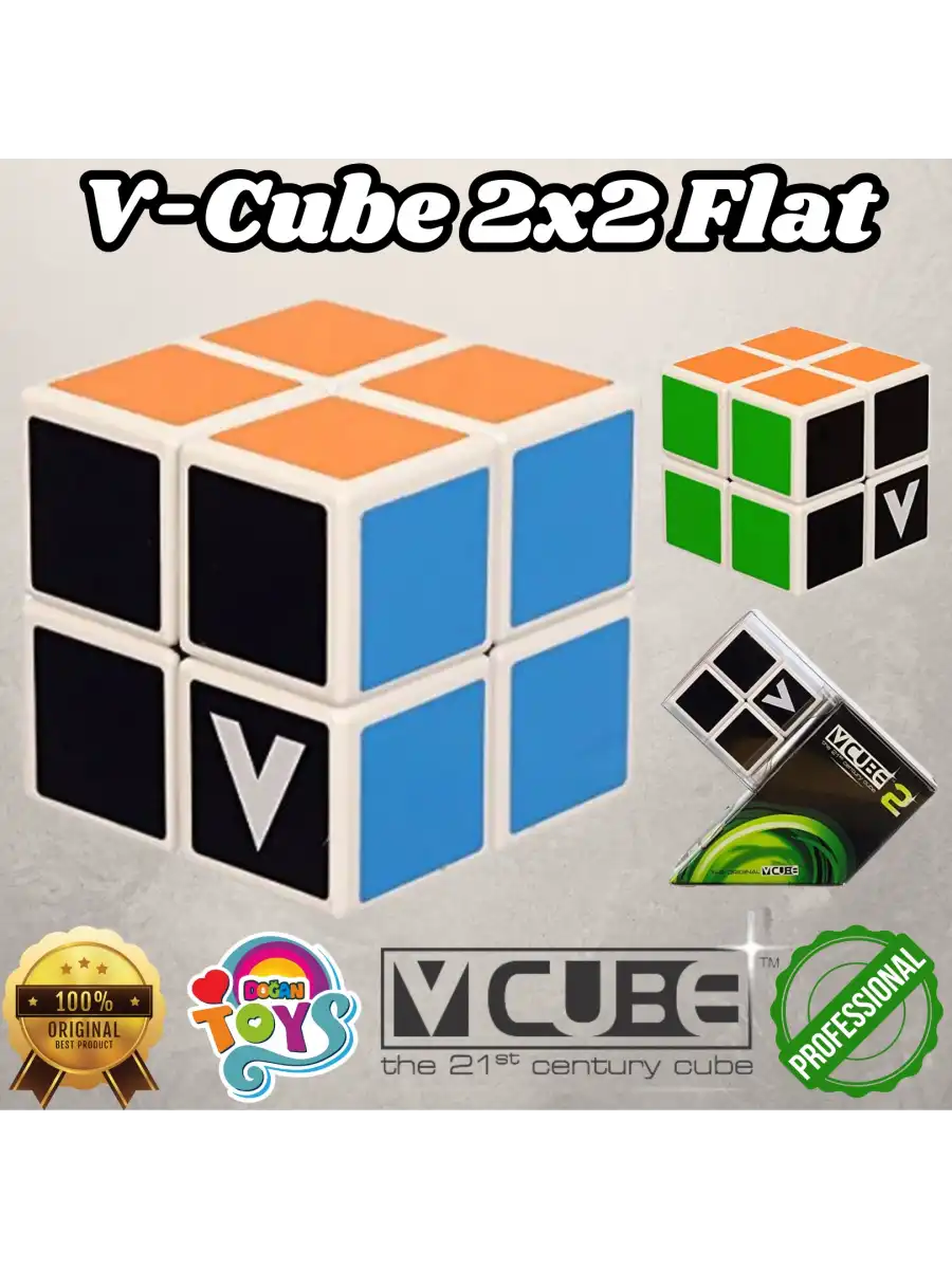 Orijinal V-Cube 2x2 Flat Küp - V-Cube Küp - Zeka Küpü - 2x2 Flat Küp - Akıl Küpü - Rubiks Küp -VCube