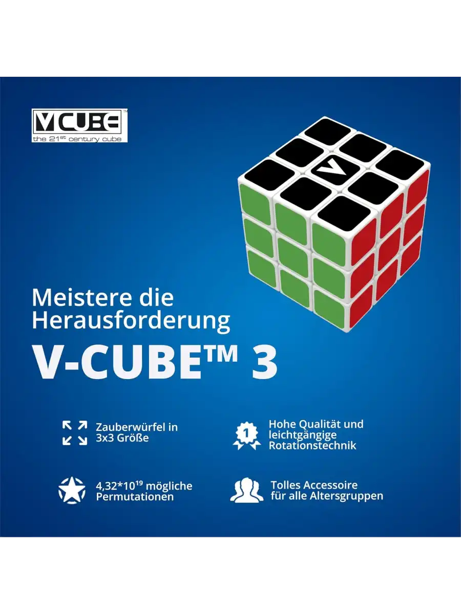 Orijinal V-Cube 3x3 Flat Küp - V-Cube Küp - Zeka Küpü - 3x3 Flat Küp - Akıl Küpü - Akıllı Küp -VCube