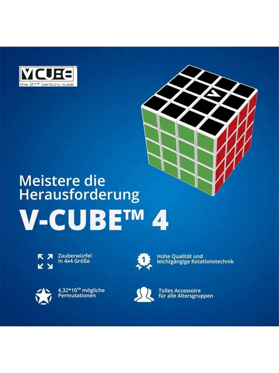 Orijinal V-Cube 4x4 Flat Küp - V-Cube Küp - Zeka Küpü - 4x4 Flat Küp - Akıl Küpü - Rubiks Küp -VCube