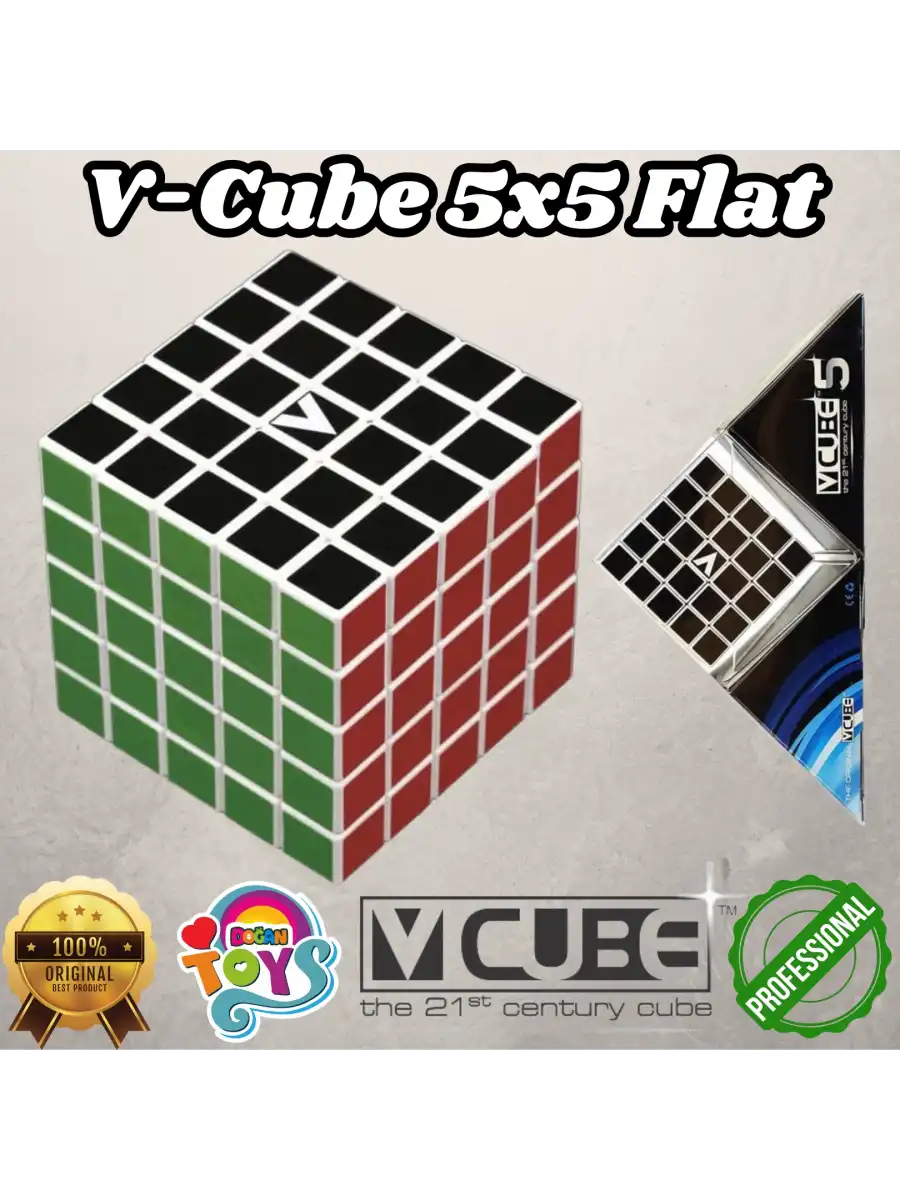 Orijinal V-Cube 5x5 Flat Küp - V-Cube Küp - Zeka Küpü - 5x5 Flat Küp - Akıl Küpü - Akıllı Küp -VCube