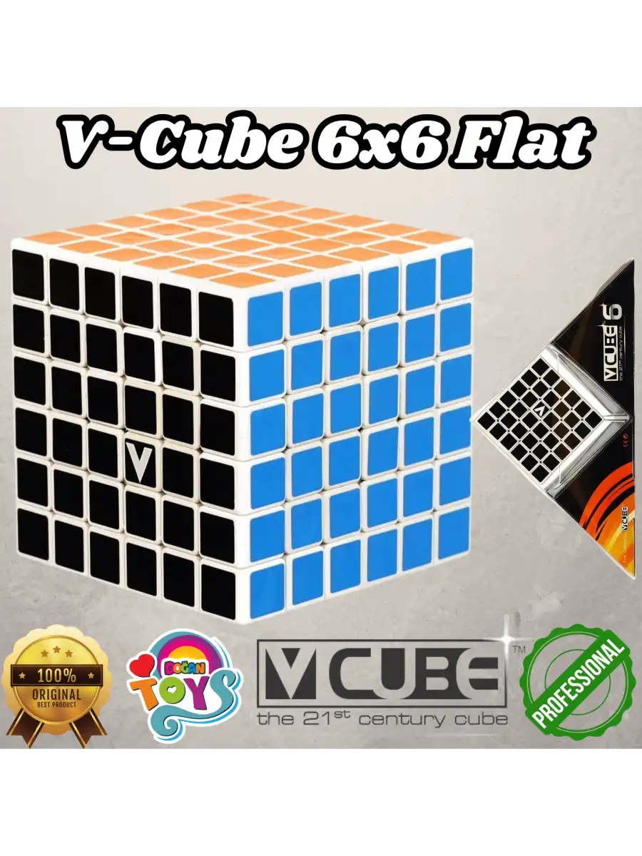 Orijinal V-Cube 6x6 Flat Küp - V-Cube Küp - Zeka Küpü - 6x6 Flat Küp - Akıl Küpü - Akıllı Küp -VCube
