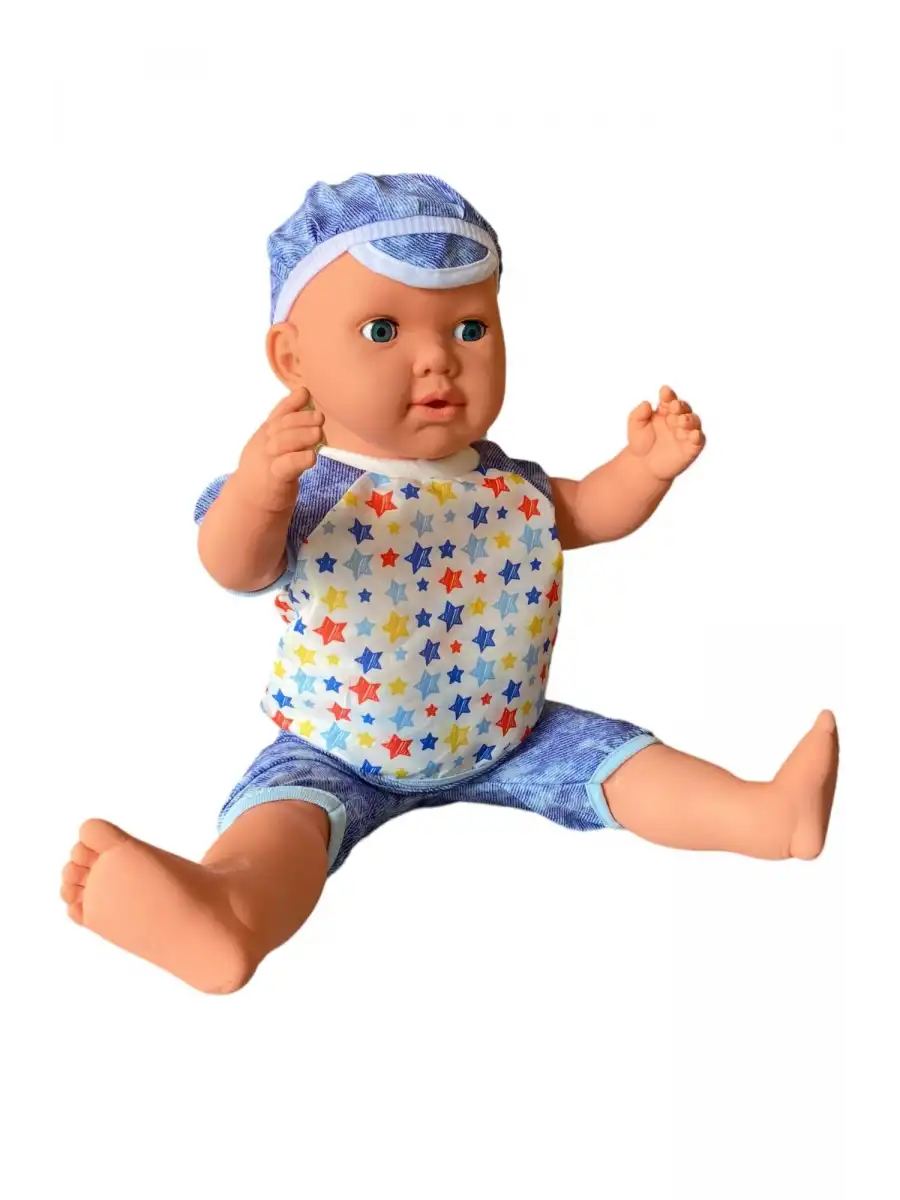 Oynar Gözlü Türkçe Konuşan Berke Kel Et Bebek 60 Cm. - Konuşabilen Bebek - Kel Büyük Bebek