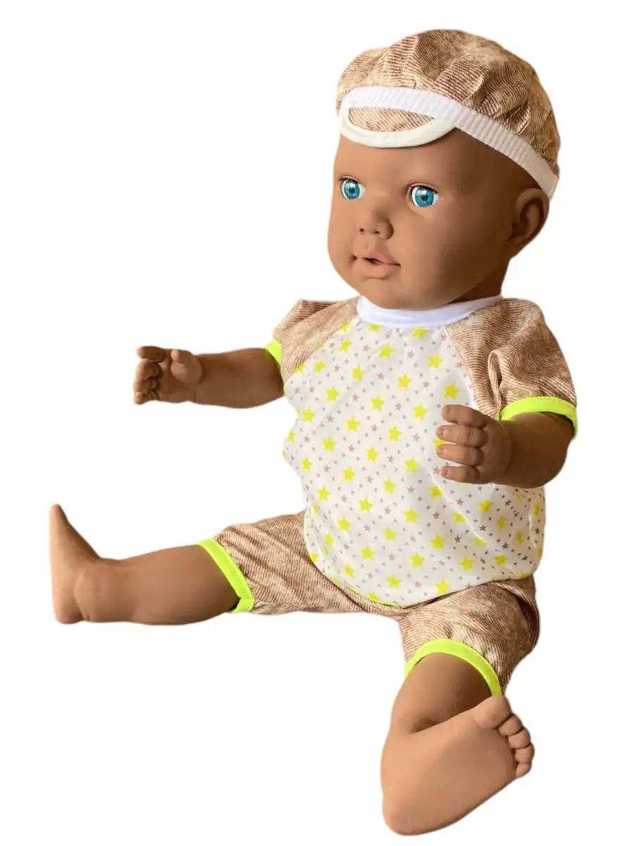 Oynar Gözlü Türkçe Konuşan Siyahi Berke Kel Et Bebek 60 Cm. - Konuşabilen Bebek - Kel Büyük Bebek