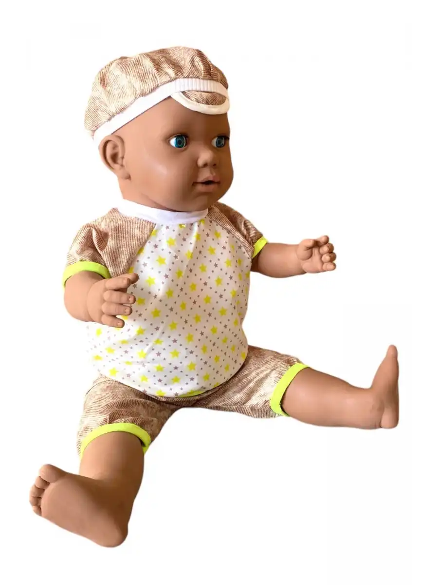 Oynar Gözlü Türkçe Konuşan Siyahi Berke Kel Et Bebek 60 Cm. - Konuşabilen Bebek - Kel Büyük Bebek