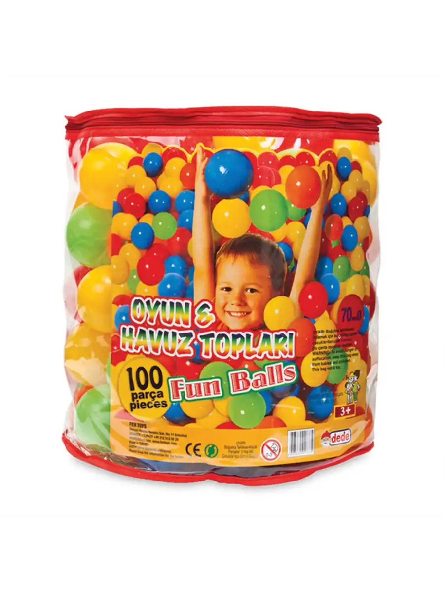 Oyun Havuz Topu 100lü PVC (7 mm.) - Oyun Topları - Havuz Topları - Renkli Toplar