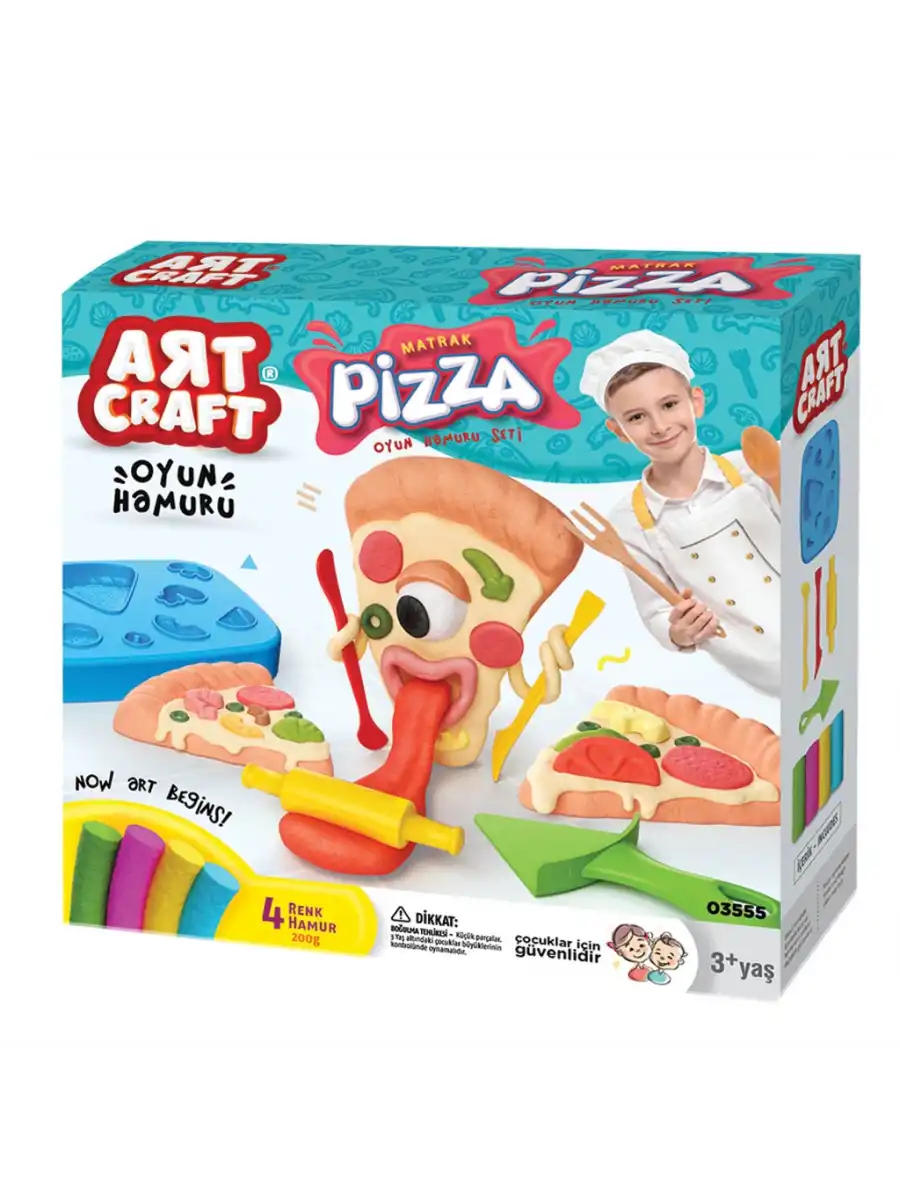 Pizza Oyun Hamur Seti 200 Gr. - Oyun Hamuru Seti - Hamur Setleri - Hamur Kalıpları