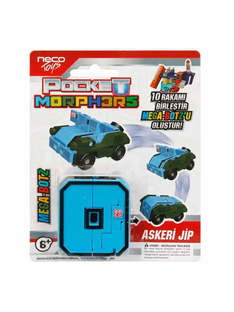 Pocket Morphers 0 Askeri Jip - Roboto Dönüşen Sayılar - 0 Numara Robot - Transformers - Robot Sayı