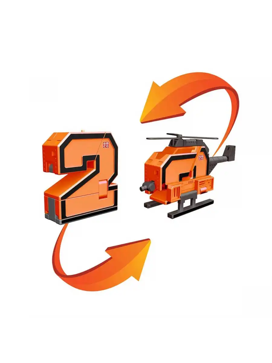 Pocket Morphers 2 Helikopter - Roboto Dönüşen Sayılar - 2 Numara Robot - Transformers - Robot Sayı