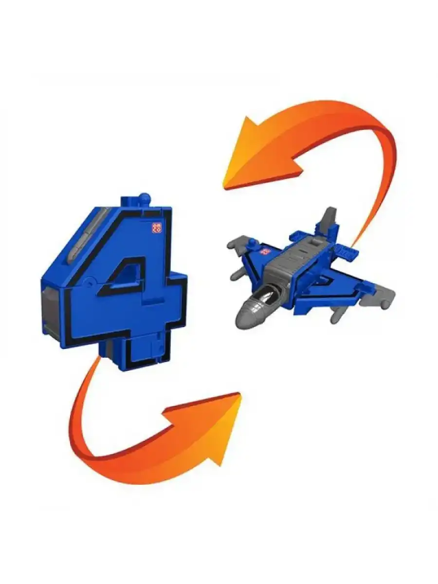 Pocket Morphers 4 Savaş Uçağı - Roboto Dönüşen Sayılar - 4 Numara Robot - Transformers - Robot Sayı