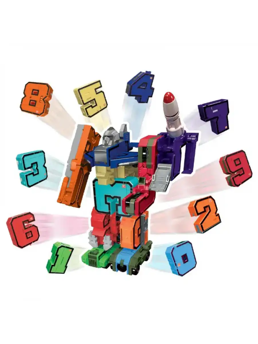 Pocket Morphers 6 Roket Atar - Roboto Dönüşen Sayılar - 6 Numara Robot - Transformers - Robot Sayı