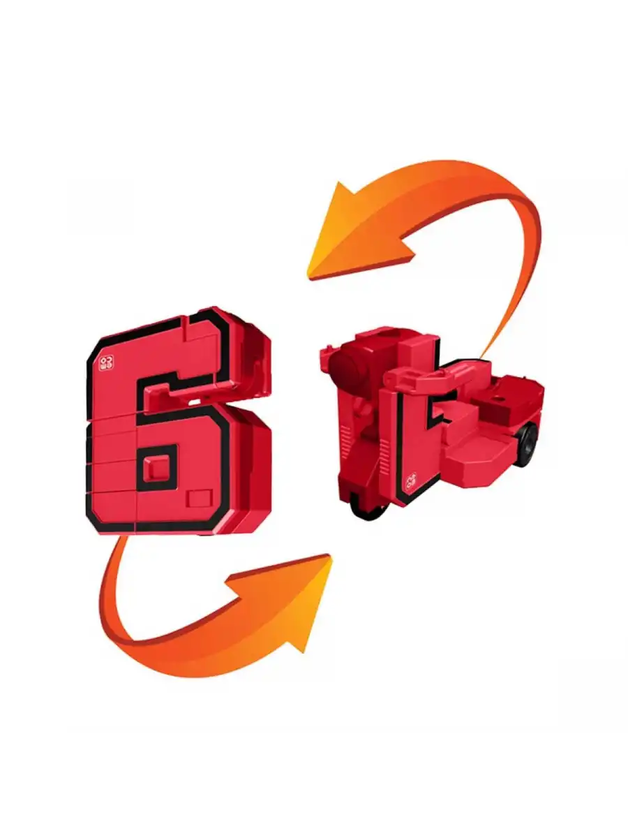 Pocket Morphers 6 Roket Atar - Roboto Dönüşen Sayılar - 6 Numara Robot - Transformers - Robot Sayı