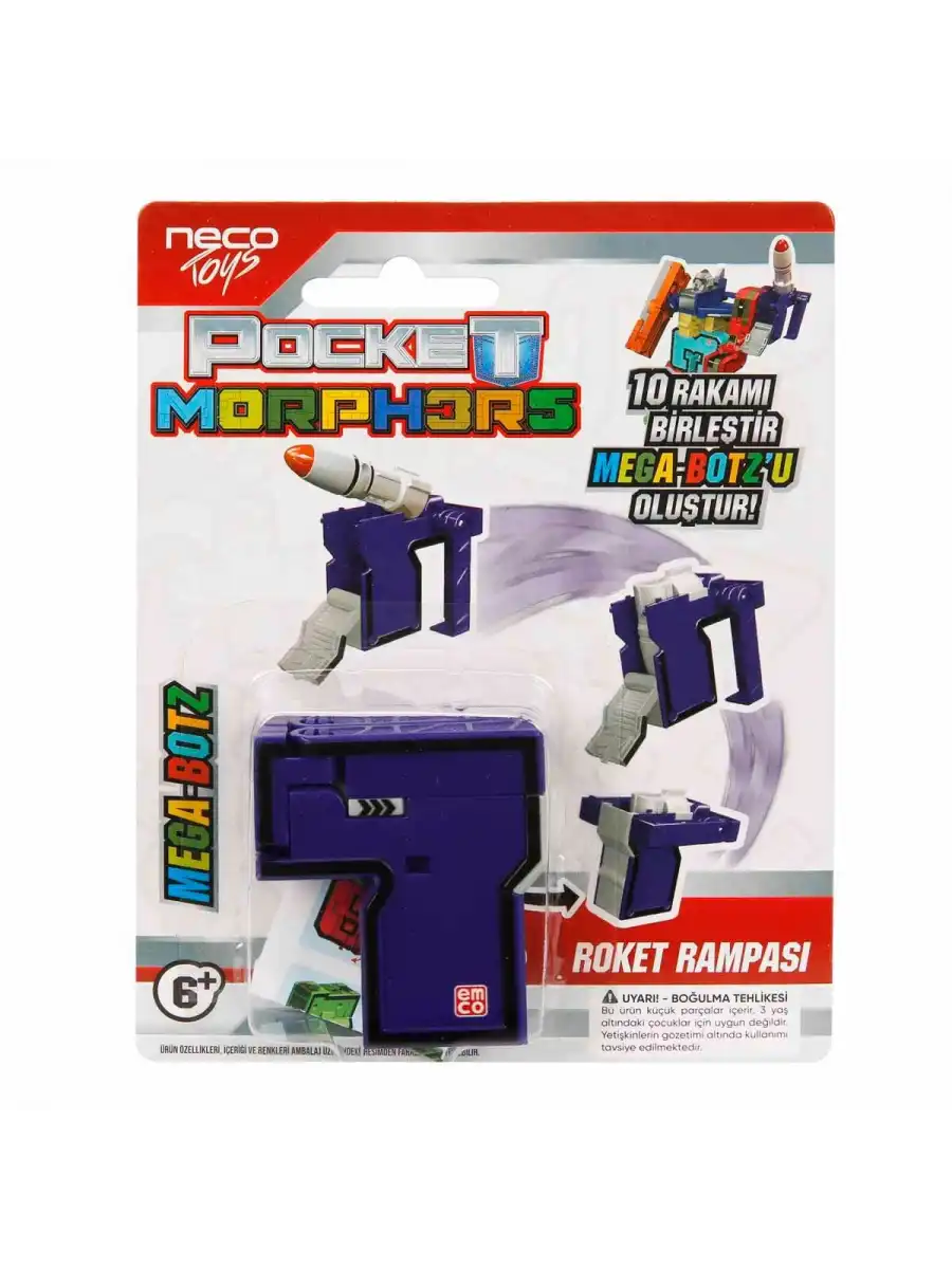 Pocket Morphers 7 Roket Rampası - Roboto Dönüşen Sayılar - 7 Numara Robot - Transformers - Robot Sayı