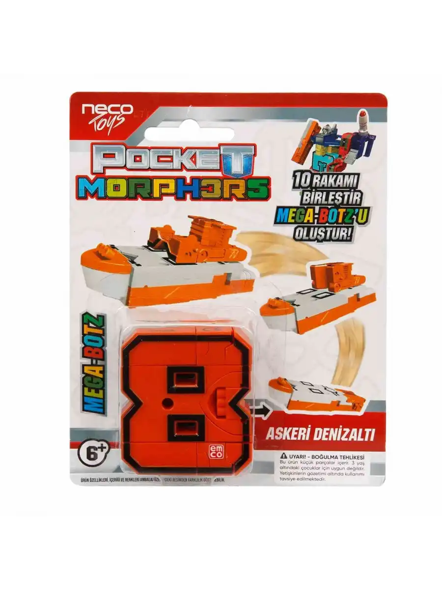 Pocket Morphers 8 Askeri Denizaltı - Roboto Dönüşen Sayılar - 8 Numara Robot - Transformers - Robot Sayı