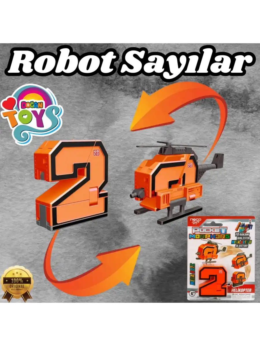 Pocket Morphers Tüm Seti - Roboto Dönüşen Sayılar - Robot Rakamlar - Transformers - Robot Sayılar - Dönüşen Rakamlar