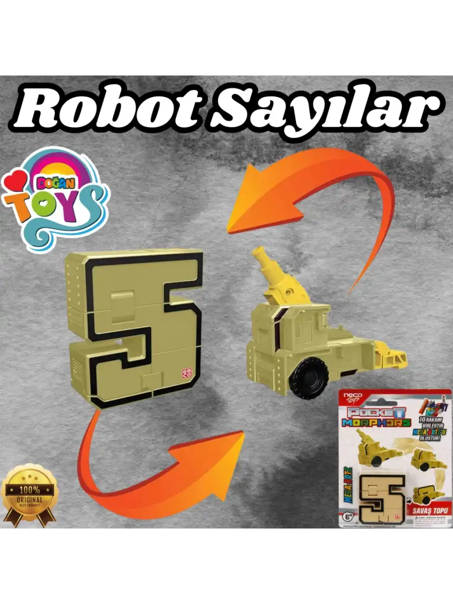 Pocket Morphers Tüm Seti - Roboto Dönüşen Sayılar - Robot Rakamlar - Transformers - Robot Sayılar - Dönüşen Rakamlar
