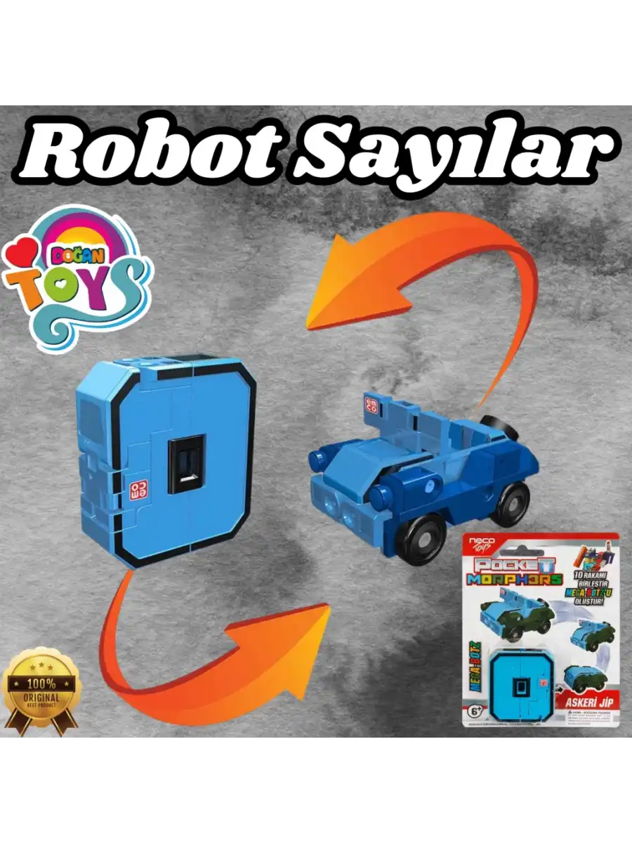 Pocket Morphers Tüm Seti - Roboto Dönüşen Sayılar - Robot Rakamlar - Transformers - Robot Sayılar - Dönüşen Rakamlar