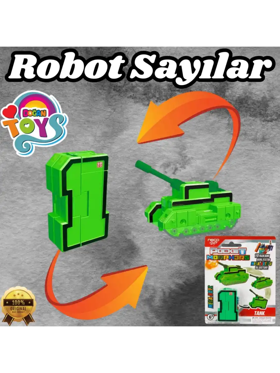 Pocket Morphers Tüm Seti - Roboto Dönüşen Sayılar - Robot Rakamlar - Transformers - Robot Sayılar - Dönüşen Rakamlar