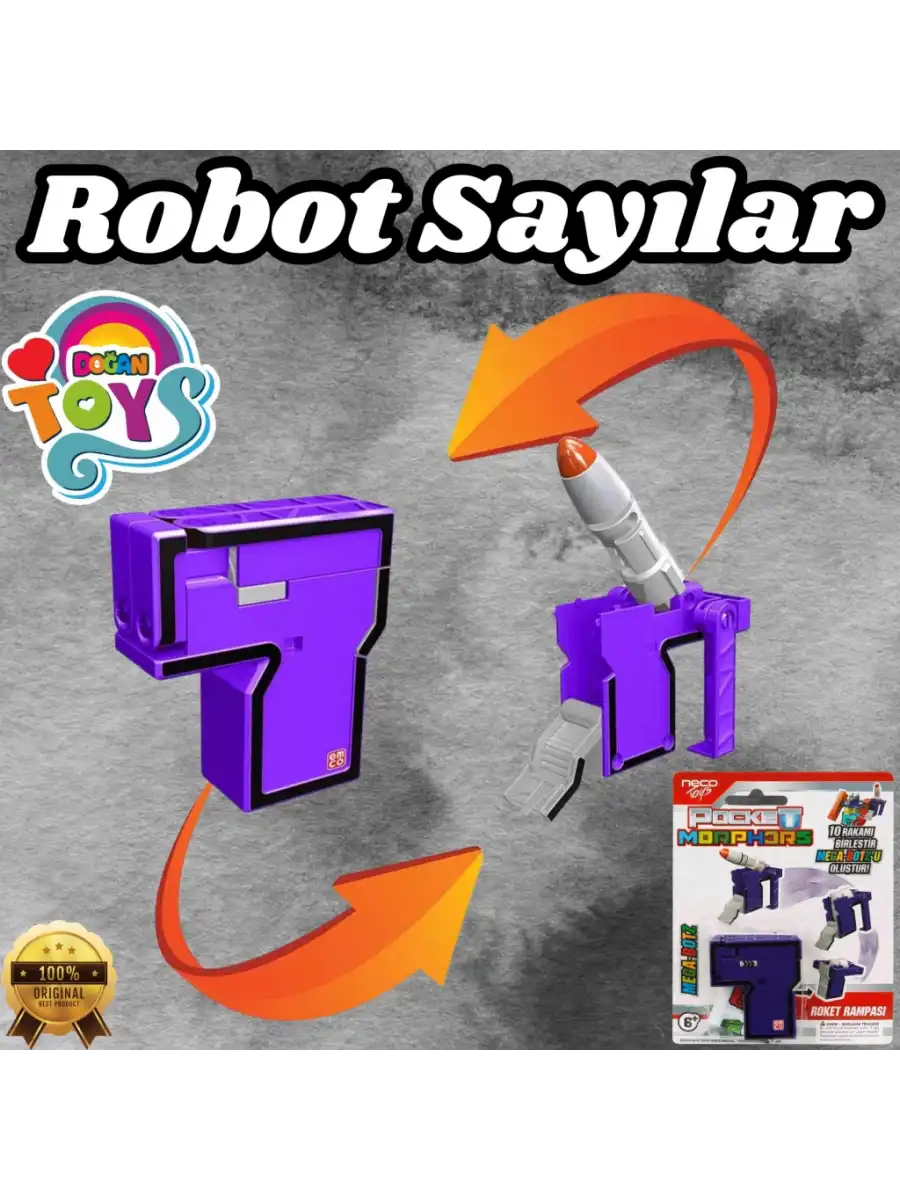 Pocket Morphers Tüm Seti - Roboto Dönüşen Sayılar - Robot Rakamlar - Transformers - Robot Sayılar - Dönüşen Rakamlar
